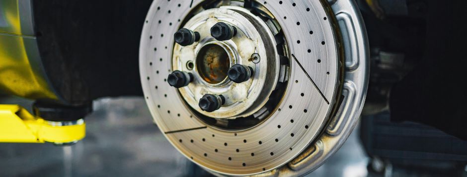 close up of vehicle brake disc